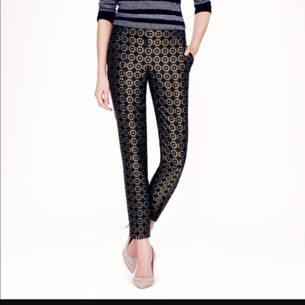 J. Crew Silk Jacquard Capri Pants - Size 00